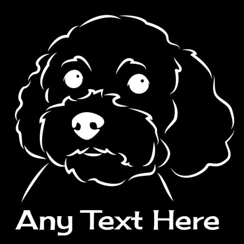 Poodle Vinyl Car Decal Etsy