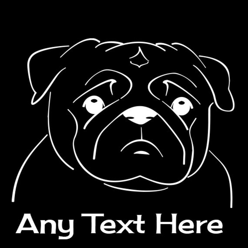Pug Vinyl Car Decal Etsy