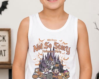 Comfort Colors Halloween Mickey's Not So Scary Party Tank Top, Mickey and Friends Halloween Spooky Season Tank Top,WDW Comfort Tank Top