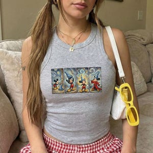 Disney Fantasia Mickey Spaghetti Racer Tank Top, Fantasia Sorcerer Mickey Micro Ribbed Tank Top, Fantasmic Tee, Disneyland Trip