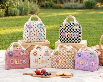 Personalized Kids Lunch Bag Insulated Custom Name Camping Essentials Snack Bags Camping Gift