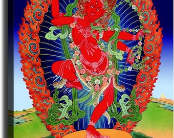 Buddhistische Göttin Kurukulla Red Trar Poster Leinwand Malerei Bild Wand Kunst Geschenk Flur Schlafzimmer Wohnzimmer Ästhetische Dekoration