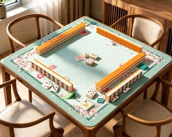 Cherry Blossom Mahjong Mat, Pink Floral Mahjong Table Mat, Cocktail Game Night Mat, Non Slip Mahjong Mat, Mahjong Gift for Her
