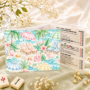 Personalisierte Mahjong-Kartenhülle, individuell gestaltete NMJL-Regelkartenhülle, großer Mahjong-Kartenhalter, personalisiertes Mahjong-Geschenk für