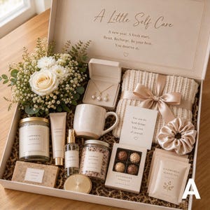Personlig presentask för självvård för kvinnor, brudtärnefrieri, höstens spa-presentset, personlig tackpresent till jul och födelsedag
