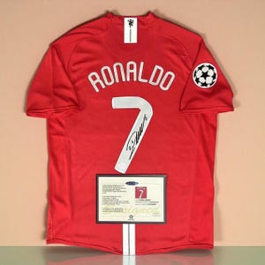 Man Utd 07/08 Cristiano Ronaldo 7 Signed Printed Tribute Jersey - COA (read descr)