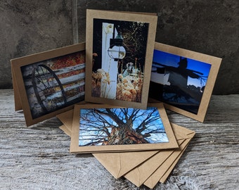 4 Photo Note Cards, Autumn theme, Nature photos, Greeting cards