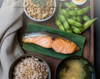 Libro de cocina japonesa alta en proteínas en PDF / Plan de comidas de 30 días con 30 g de proteína / Recetas japonesas para estar en forma / Imprimible