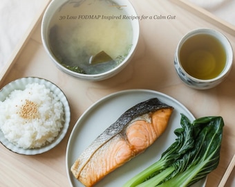 Japans PDS-vriendelijk kookboek pdf | 30 Low FODMAP-geïnspireerde recepten | Zachte darmmaaltijden | Afdrukbare maaltijd