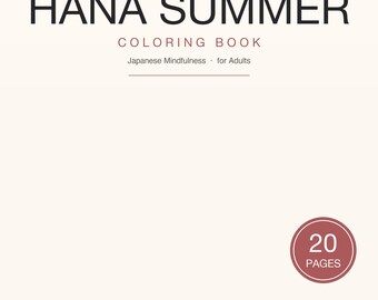 Libro para colorear de verano de Hana Kimono Girl en PDF / 20 páginas de festivales japoneses / Fuegos artificiales de Yukata Matsuri / Colorear para adultos con atención plena / Imprimible