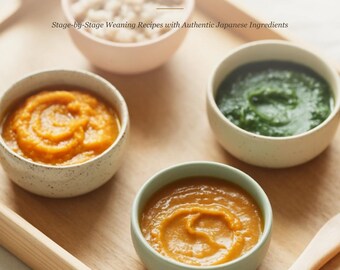 Recetas japonesas para bebés en PDF / Libro de recetas para la introducción gradual de alimentos sólidos / Recetas japonesas para bebés de 4 a 12 meses / Imprimible