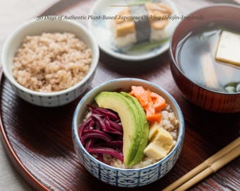Libro de cocina vegana japonesa en PDF / Recetas japonesas a base de plantas para 30 días / Inspirado en Shojin Ryori / Menú imprimible