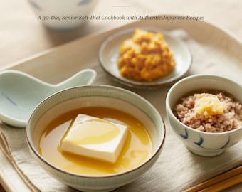 Plan de comidas japonesas de comida blanda en PDF / Libro de cocina para personas mayores de 30 días / Recetas japonesas fáciles de masticar / Dieta para la disfagia