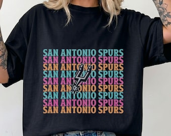 Go Spurs Go Retro Shirt, San Antonio Basketball Tee, Colorful Spurs Fan Shirt, Graphic Tee, Vintage Sports Tshirt