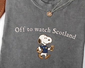 Off To Watch Scotland Shirt, Scotland Soccer Fan Tee, Retro Dog Game Day Shirt, World Cup 2026 Apparel, Coffee Lover Top
