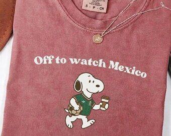 Off To Watch Mexico Shirt, Mexico Soccer Fan Tee, Retro Dog Game Day T-Shirt, World Cup 2026 Apparel, Coffee Lover Top