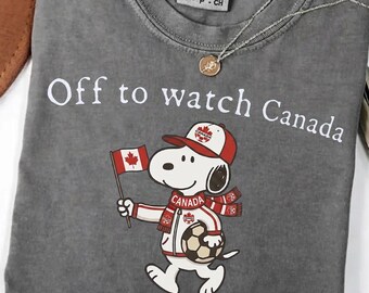 Off To Watch Canada Shirt, Snoopy Canada Soccer Fan Tee, World Cup 2026 Apparel, Canadian Pride Game Day T-Shirt