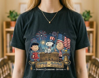 Snoopy 250th Anniversary Shirt, Patriotic USA 2026 Tee, Fourth of July Snoopy T-Shirt, 1776-2026 Patriotic Celebration