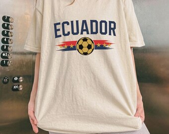 Ecuador Soccer Shirt | Ecuador Fan Gift | Retro Football Tee | Ecuador National Team Shirt | Comfort Colors Soccer Apparel