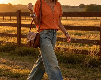 Weiches Kurzarm-Casual-Top mit V-Ausschnitt und drei Knöpfen, locker sitzendes Sommer-Alltagshemd