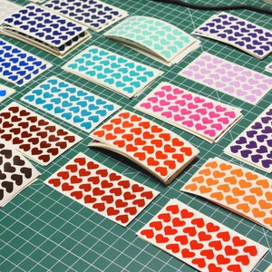 140 Heart Stickers, 0.5&quot; Heart Stickers, Small Heart Stickers, Small Heart Decals || Many Colors!