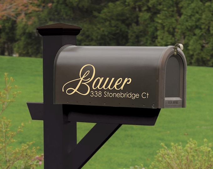 Custom Mailbox Name Modern Mailbox Name Decal Mailbox Etsy