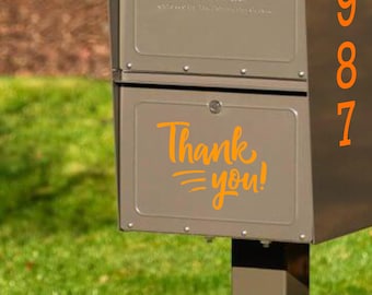 Thank You Mailbox Decal, Thank You Decal for Mailbox, Thank You Decal Mail Carrier, Mailbox Sticker, Mailbox Decal, Script Mailbox Decal