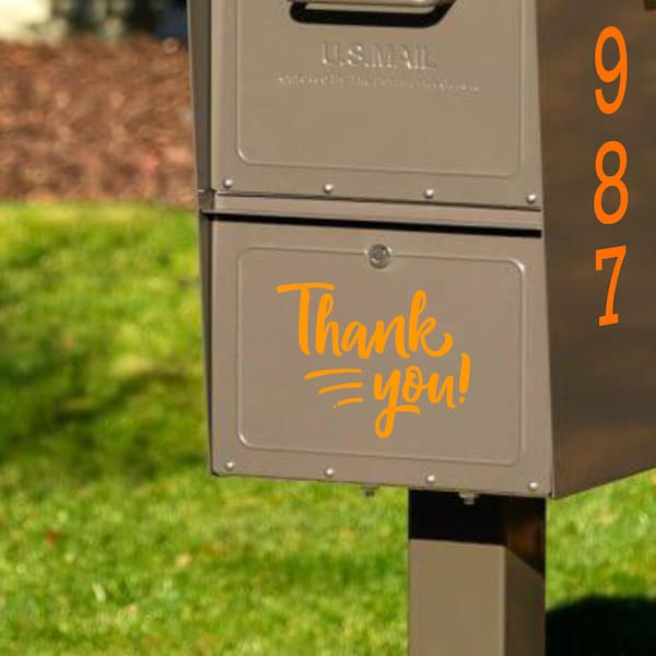 Thank You Mailbox Decal, Thank You Decal for Mailbox, Thank You Decal Mail Carrier, Mailbox Sticker, Mailbox Decal, Script Mailbox Decal