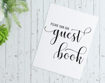 SVG, PNG, & JPEG | Please Sign Our Guest Book, Guestbook Digital Download, Wedding Guestbook Printable, Guest Book Sign, Please Sign