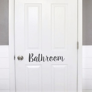 Bathroom Door Decal, Bathroom Decal, Bathroom Door Decals, Door Decal, Restroom Door Decal, Bathroom Door Sticker, Bathroom Door Sticker