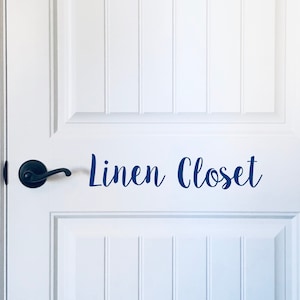 Linen Closet Door Decal, Linen Closet Decal, Cute Linen Closet Door Decals, Door Decal, Linen Closet Door Sticker, Linen Room Decal
