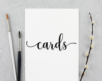SVG | Wedding Cards Sign, Wedding Reception Printable, Modern Wedding Cards Sign, Cards Script svg, Wedding Sign Cards, Cards Sign Printable