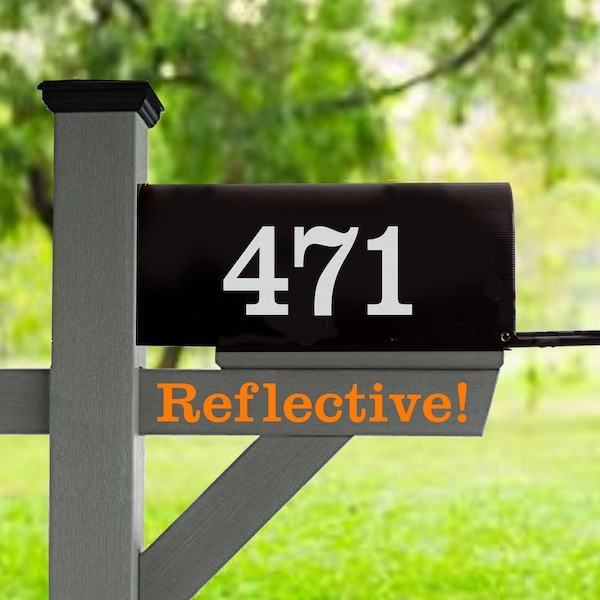 Reflective Mailbox Numbers, Reflective Mailbox Decals, Reflective Decals, Reflective Mailbox Stickers, Traditional Font - UP TO 5 DIGITS!