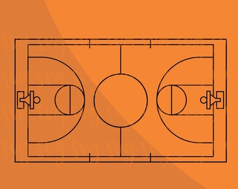 SVG & PDF File | Basketball SVG, Basketball Court svg, Basketball Clipart, Basketball Craft File, Basketball Cut File, Basketball Court svg