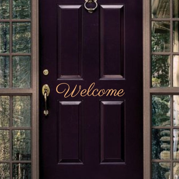 Welcome Door Decal, Door Sticker, Vinyl Door Decal, Entryway Decal, Entry Way Sticker, Welcome Sign, Welcome Decal, Welcome Sticker