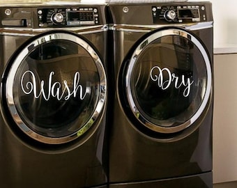 Wash & Dry Decals for Washers and Dryers, Laundry Room Decor, Washer and Dryer Decals, Washer Dryer Decal, Washer Decals, Dryer Decal, Vinyl