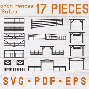 SVG、PDF、EPS ファイル | 牧場のフェンスと門のクリップアート svg、牧場の入口 svg、牧場のフェンス svg、牧場の門 svg、牧場 svg、農場のフェンス svg
