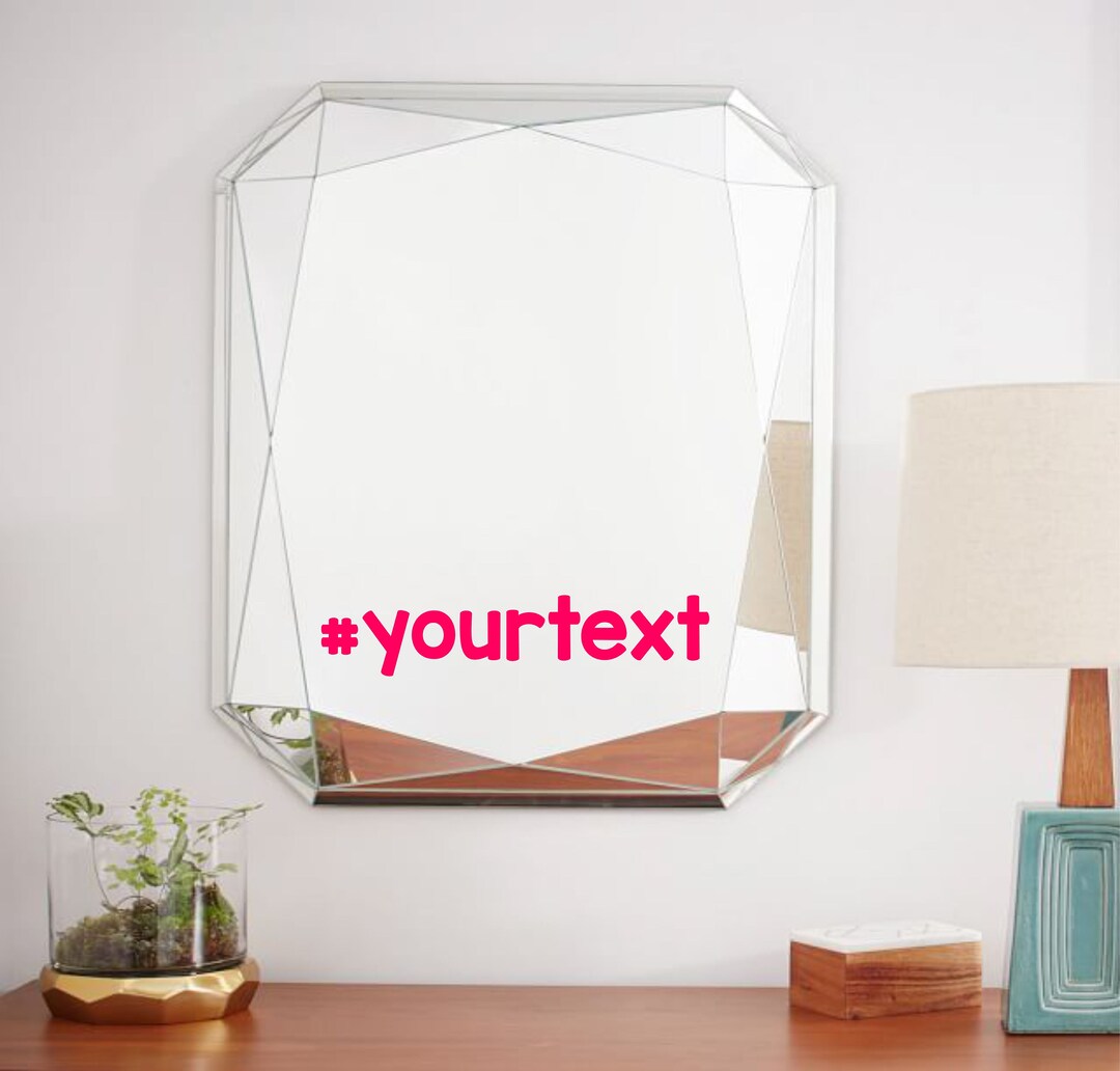 Custom Hashtag Decal, Mirror Decal, Bathroom Mirror Decal, Custom