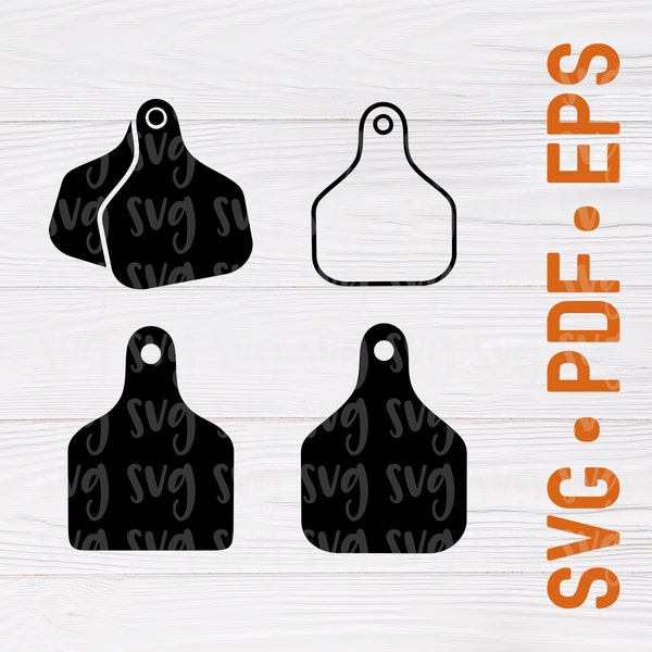 SVG, PDF & EPS Files | Ear Tag svg, Eartag svg, Cattle Ear Tag svg, Western Craft svg, Cow Ear Tag svg, Cow svg, svg Crafting Files