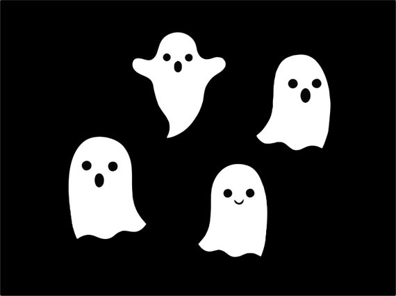 4 White Ghost Decals Ghost Stickers Halloween Decorations | Etsy