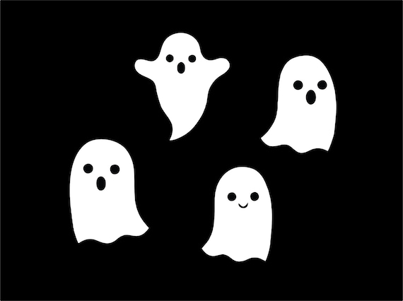 4 White Ghost Decals Ghost Stickers Halloween Decorations | Etsy