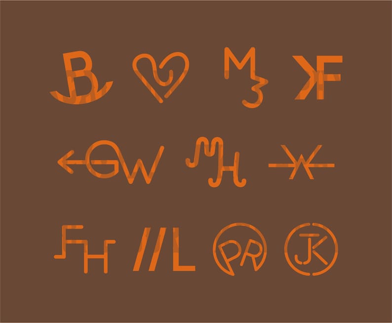 PDF File Cattle Brand Clipart Set Cattle Brand Symbols pdf | Etsy
