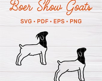 SVG, PDF, EPS, & png File | Boer Show Goat svg, Polled Show Goat svg, Horned Goat Craft File, Boer Goat Cut File