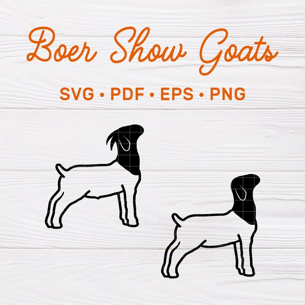 SVG, PDF, EPS, & png File | Boer Show Goat svg, Polled Show Goat svg, Horned Goat Craft File, Boer Goat Cut File