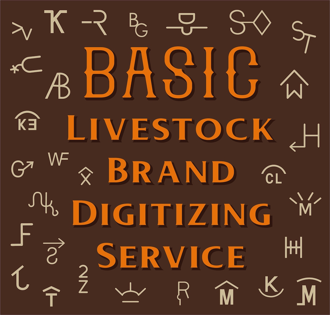 Basic Livestock Brand Digitizing Service by Xcalibur Ink. Graphx Cattle