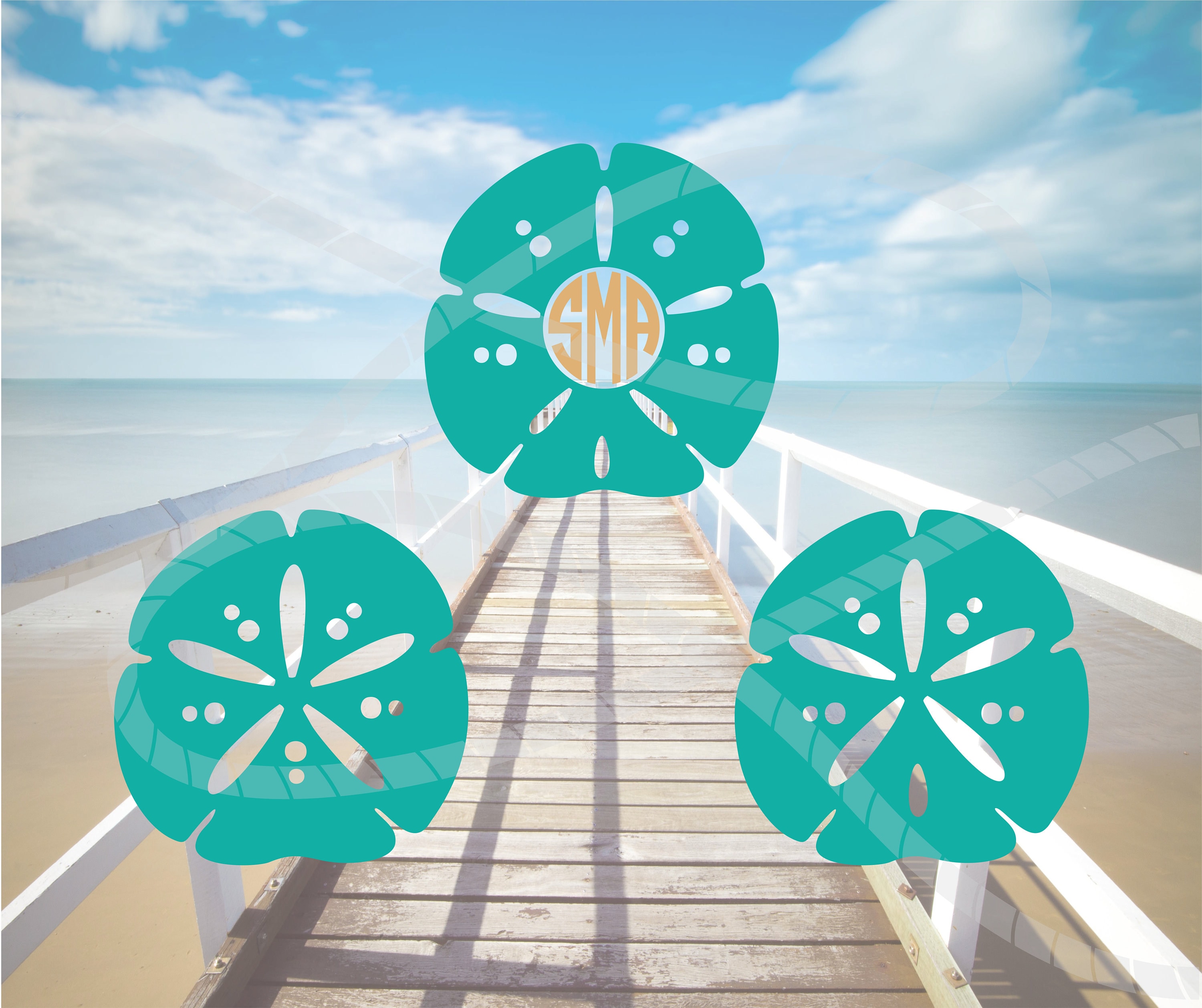 Download SVG & DXF File Beach Monogram Frame Beach svg svg Bundles | Etsy
