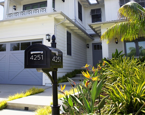 Custom Mailbox Address Numbers, Modern Mailbox Numbers, Mailbox Decals, Modern Address Numbers, Modern Mailbox Decals - Up To 5 Digits