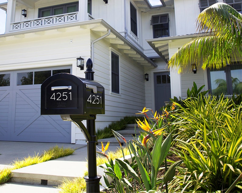 Custom Mailbox Address Numbers, Modern Mailbox Numbers, Mailbox Decals, Modern Address Numbers, Modern Mailbox Decals - Up To 5 Digits