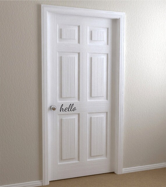 Hello Bedroom Door Decal Hello Door Decal Front Door Decal Hello Sticker Hello Decal