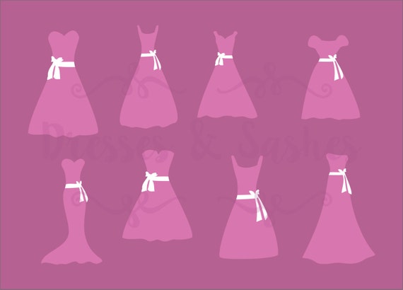 Download 8 Svg Files Dress Digital Download Wedding Dress Clipart Etsy